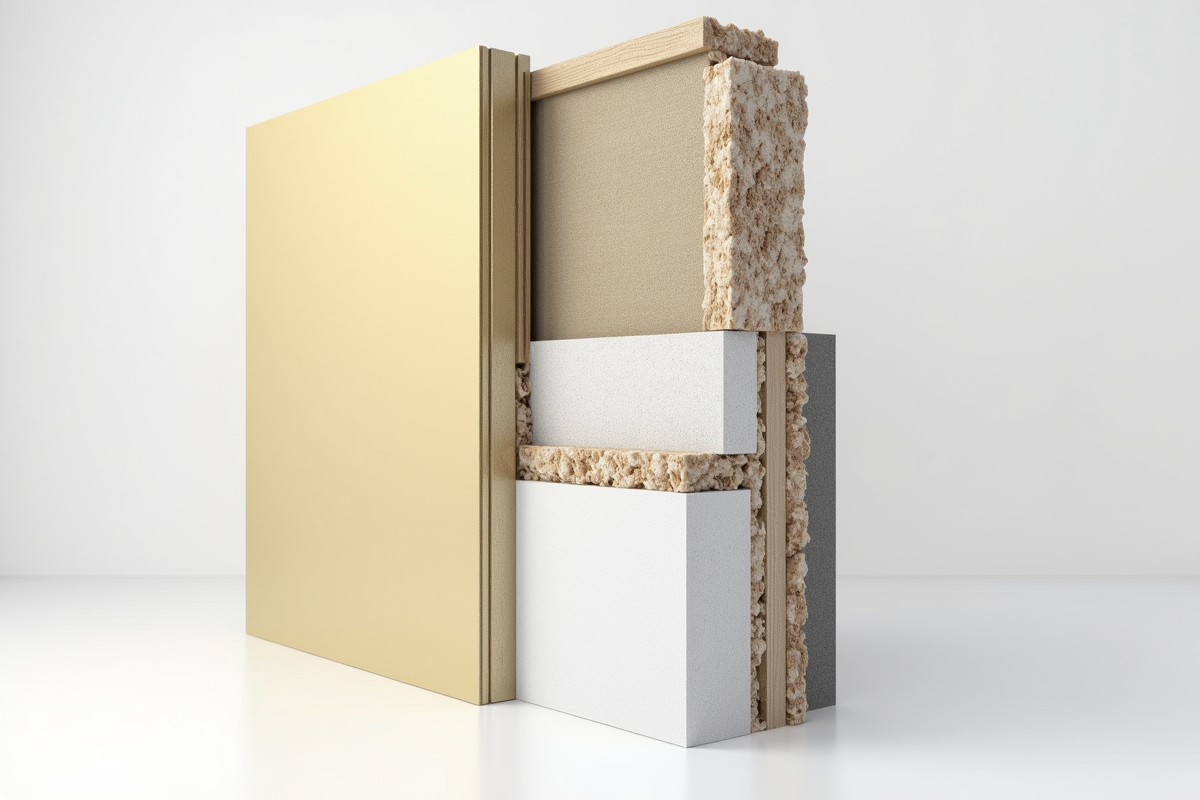 Schéma détaillé d un mur moderne avec isolation cellulose