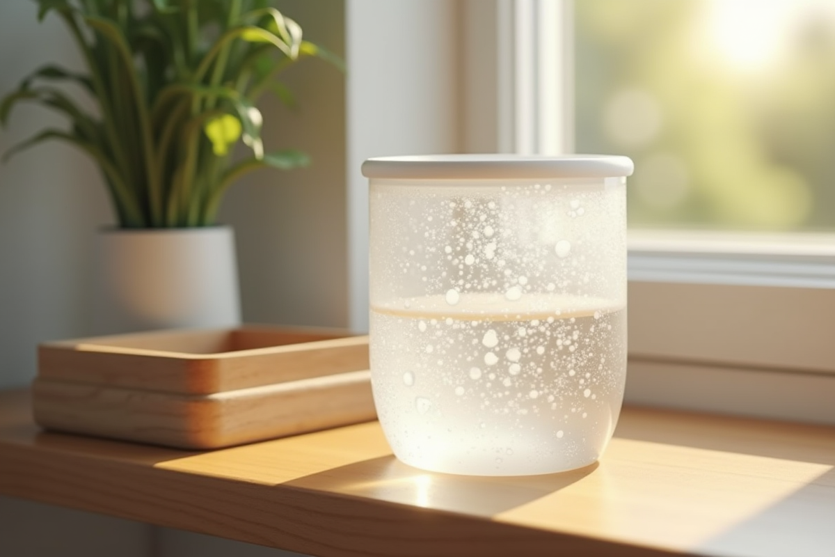 Absorbeur d'humidite sur une étagère lumineuse