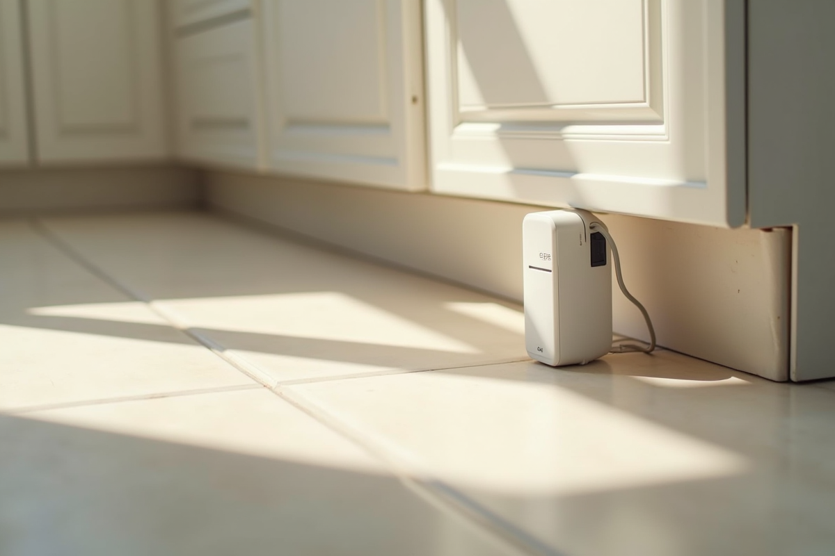 Detecteur de rongeurs dans une cuisine moderne lumineuse