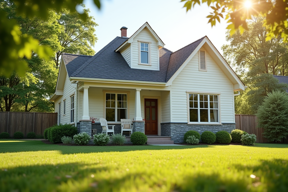 Petite maison neuve avec jardin ensoleille