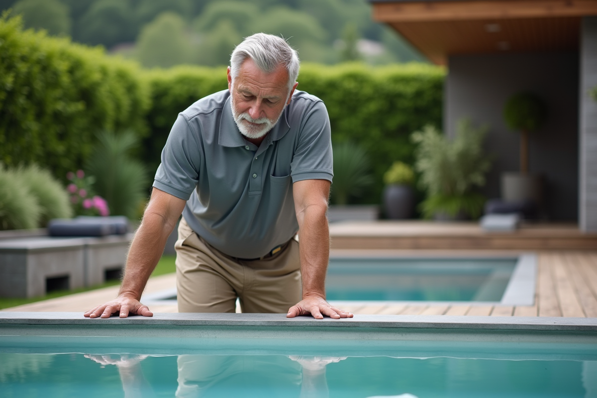 Technicien spa vérifiant la qualité de l